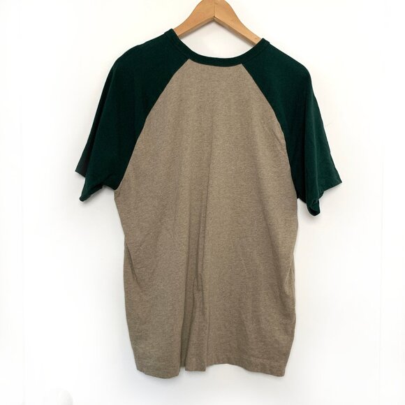 Roots Organic Cooper Blocked T-Shirt (Tan & Green) - Picture 2 of 5